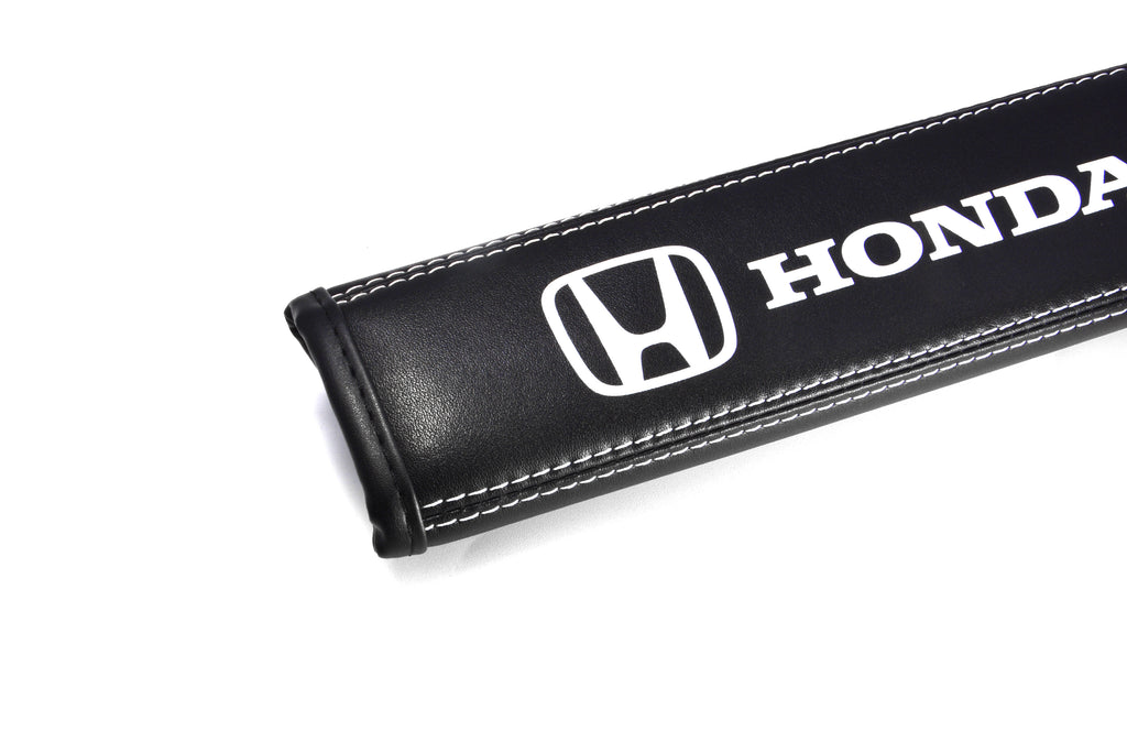 Brand New Universal 2PCS HONDA Black Leather Auto Car Seat Belt Covers Shoulder Pads Cushion