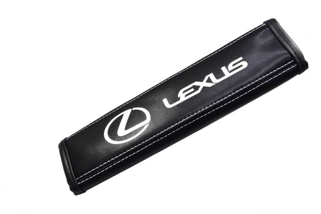 Brand New Universal 2PCS LEXUS Black Leather Auto Car Seat Belt Covers Shoulder Pads Cushion