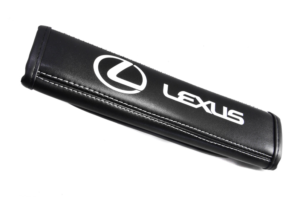 Brand New Universal 2PCS LEXUS Black Leather Auto Car Seat Belt Covers Shoulder Pads Cushion