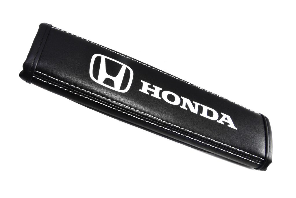 Brand New Universal 2PCS HONDA Black Leather Auto Car Seat Belt Covers Shoulder Pads Cushion