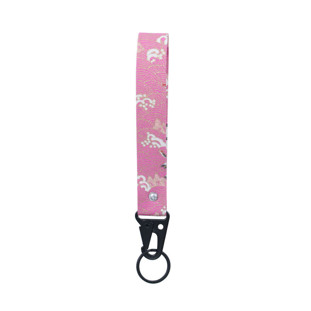 BRAND New JDM Sakura Wave Pink Racing Keychain Metal key Ring Hook Strap Lanyard Universal