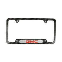 Load image into Gallery viewer, Brand New Universal 2PCS GMC Carbon Fiber Look Metal License Plate Frame