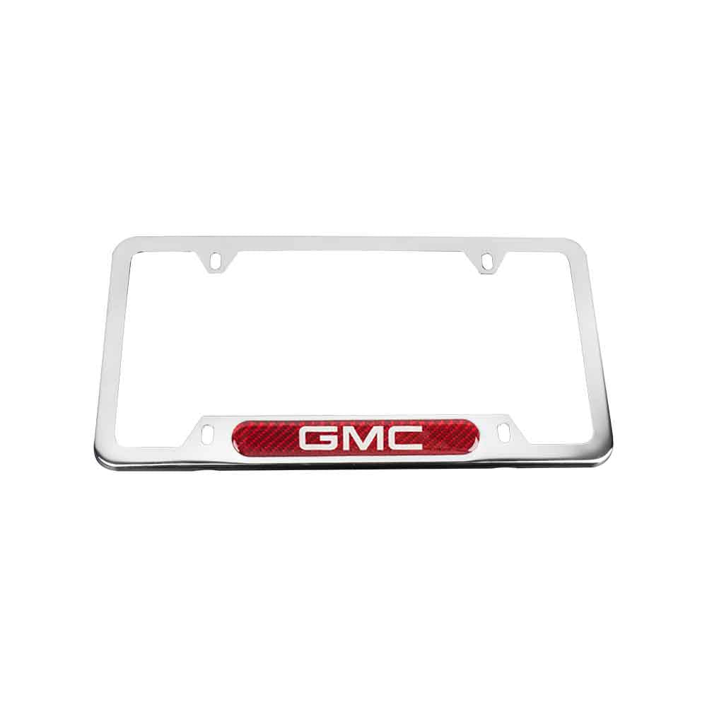 Brand New Universal 2PCS GMC Chrome Metal License Plate Frame