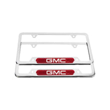 Load image into Gallery viewer, Brand New Universal 2PCS GMC Chrome Metal License Plate Frame