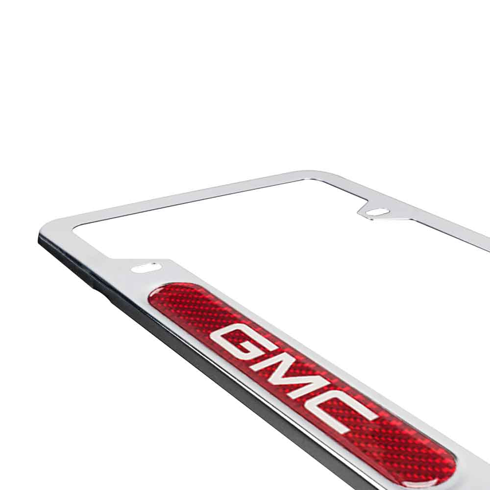 Brand New Universal 2PCS GMC Chrome Metal License Plate Frame