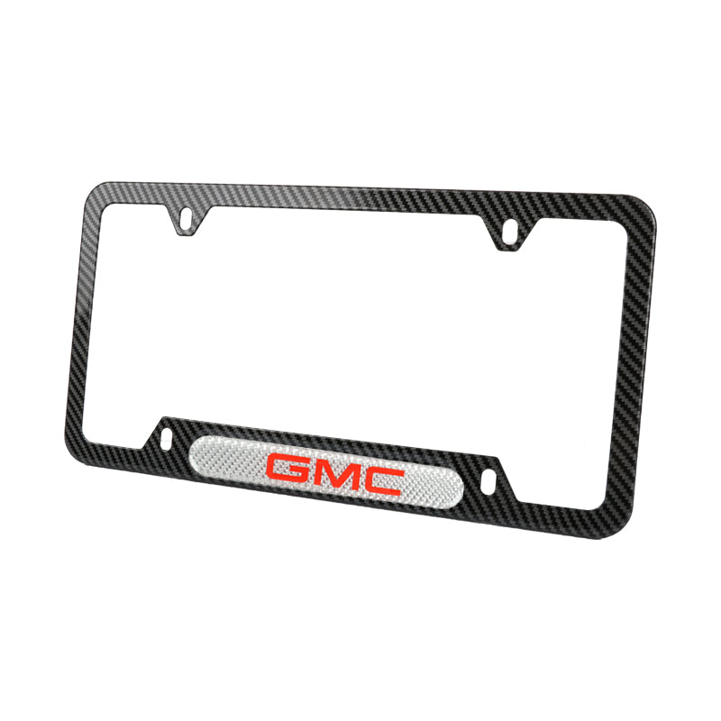 Brand New Universal 1PCS GMC Carbon Fiber Look Metal License Plate Frame