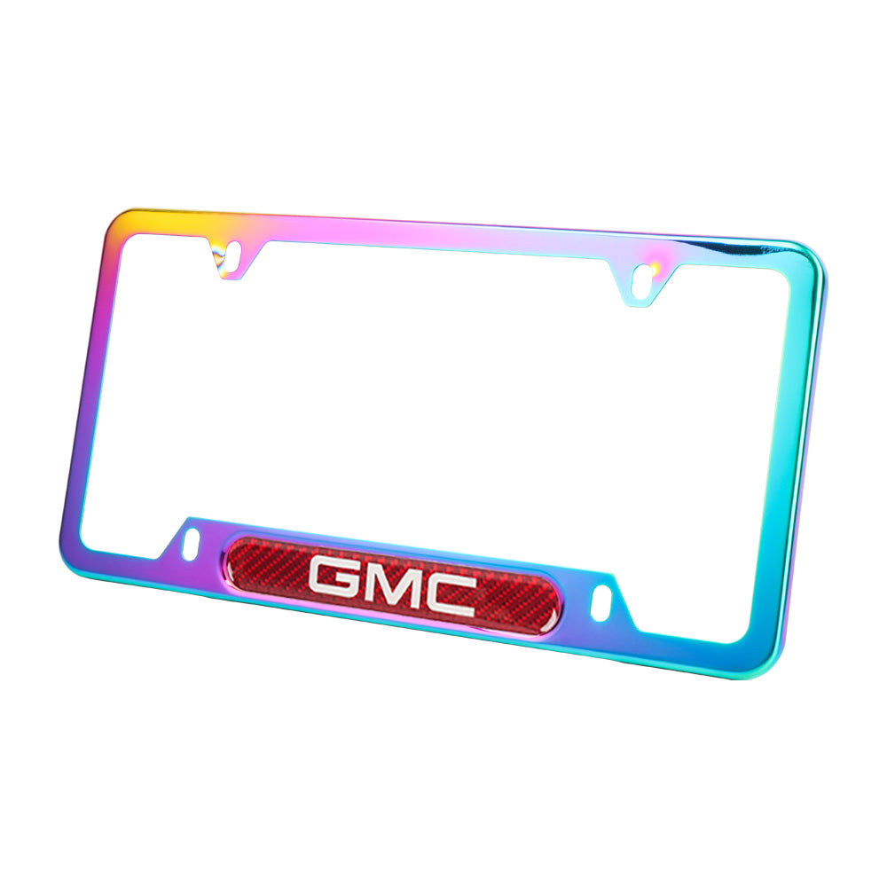 Brand New Universal 1PCS GMC Neo Chrome Metal License Plate Frame