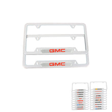 Load image into Gallery viewer, Brand New Universal 2PCS GMC Silver Metal License Plate Frame