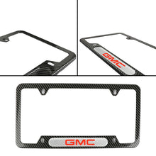 Load image into Gallery viewer, Brand New Universal 1PCS GMC Carbon Fiber Look Metal License Plate Frame