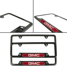 Load image into Gallery viewer, Brand New Universal 2PCS GMC Carbon Fiber Look Metal License Plate Frame