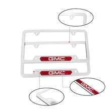 Load image into Gallery viewer, Brand New Universal 2PCS GMC Silver Metal License Plate Frame