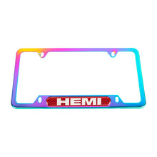 Load image into Gallery viewer, Brand New Universal 2PCS HEMI Neo Chrome Metal License Plate Frame