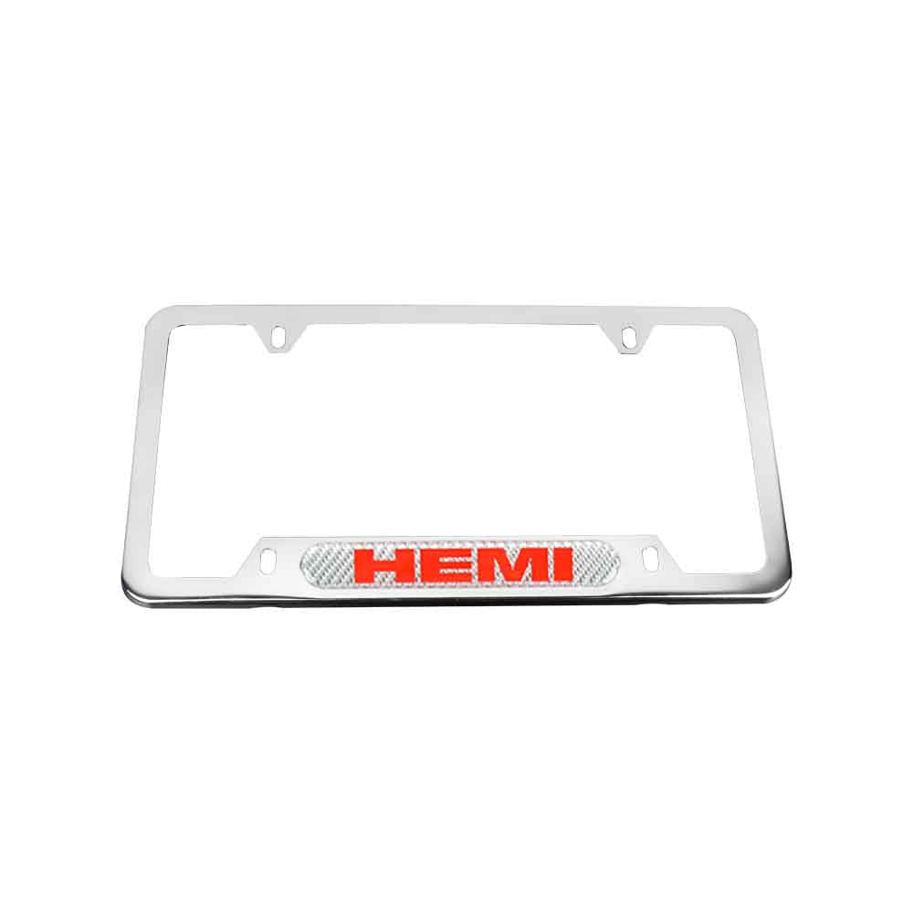 Brand New Universal 1PCS HEMI Chrome Metal License Plate Frame