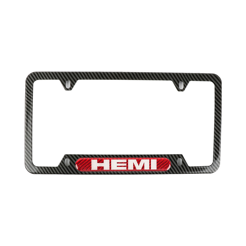 Brand New Universal 1PCS HEMI Carbon Fiber Look Metal License Plate Frame