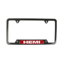 Load image into Gallery viewer, Brand New Universal 1PCS HEMI Carbon Fiber Look Metal License Plate Frame