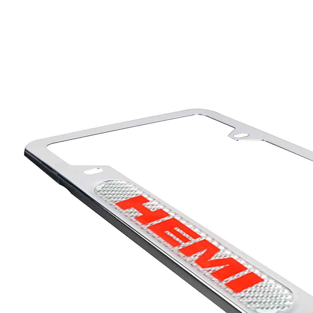 Brand New Universal 1PCS HEMI Chrome Metal License Plate Frame