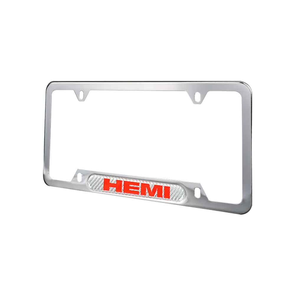 Brand New Universal 1PCS HEMI Chrome Metal License Plate Frame