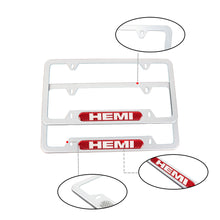 Load image into Gallery viewer, Brand New Universal 2PCS HEMI Silver Metal License Plate Frame