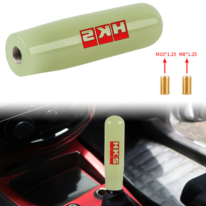 Brand New 15CM HKS Universal Glow In the Dark Green Manual Long Stick Shift Knob M8 M10 M12 Adapter