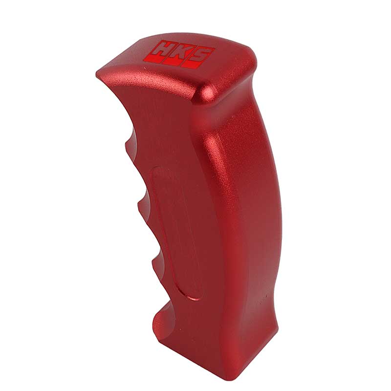 Brand New HKS Universal Red Aluminum Slotted Pistol Grip Handle Manual Gear Shift Knob Shifter M8 M10 M12