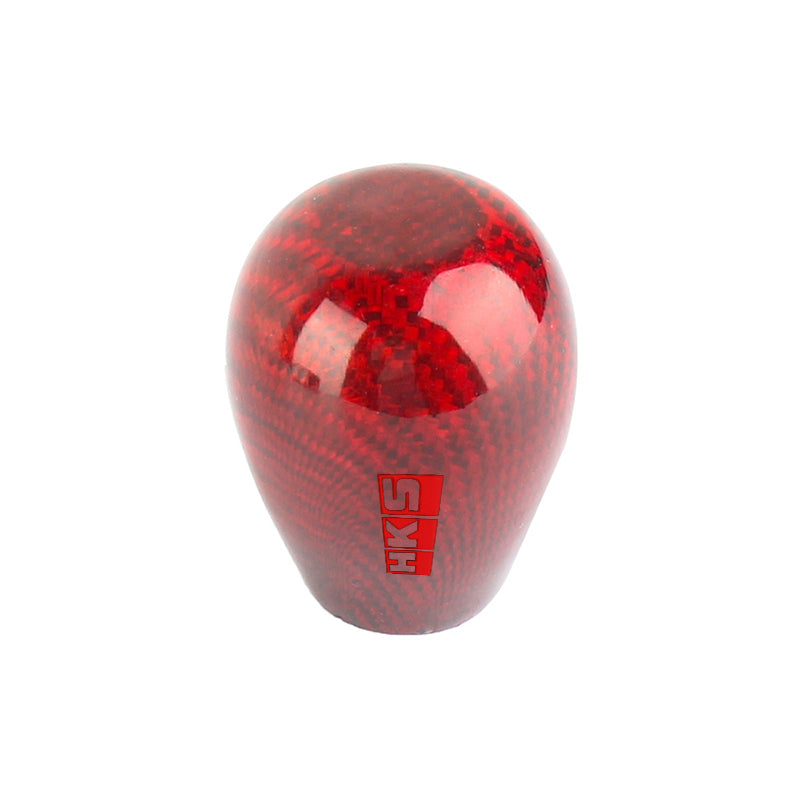 Brand New Universal HKS Red Real Carbon Fiber Manual Gear Stick Shift Knob Shifter M8 M10 M12