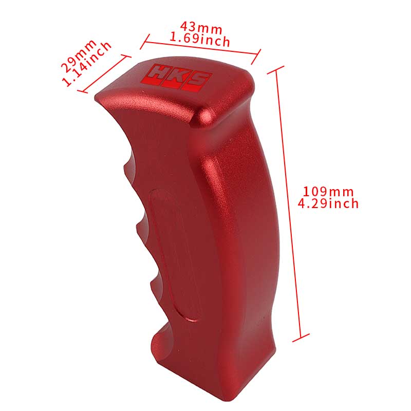 Brand New HKS Universal Red Aluminum Slotted Pistol Grip Handle Manual Gear Shift Knob Shifter M8 M10 M12