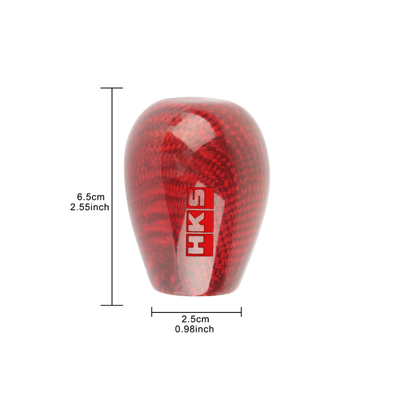 Brand New Universal HKS Red Real Carbon Fiber Manual Gear Stick Shift Knob Shifter M8 M10 M12