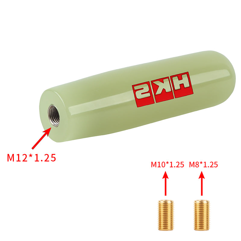 Brand New 15CM HKS Universal Glow In the Dark Green Manual Long Stick Shift Knob M8 M10 M12 Adapter