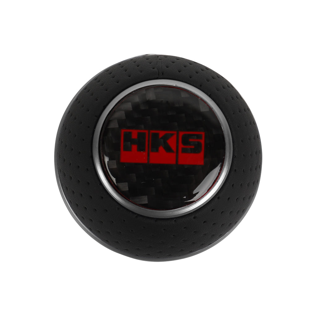 Brand New Universal Leather HKS Silver & Black Ball Manual Car Gear Shift Knob MT Manual Shifter M8 M10 M12