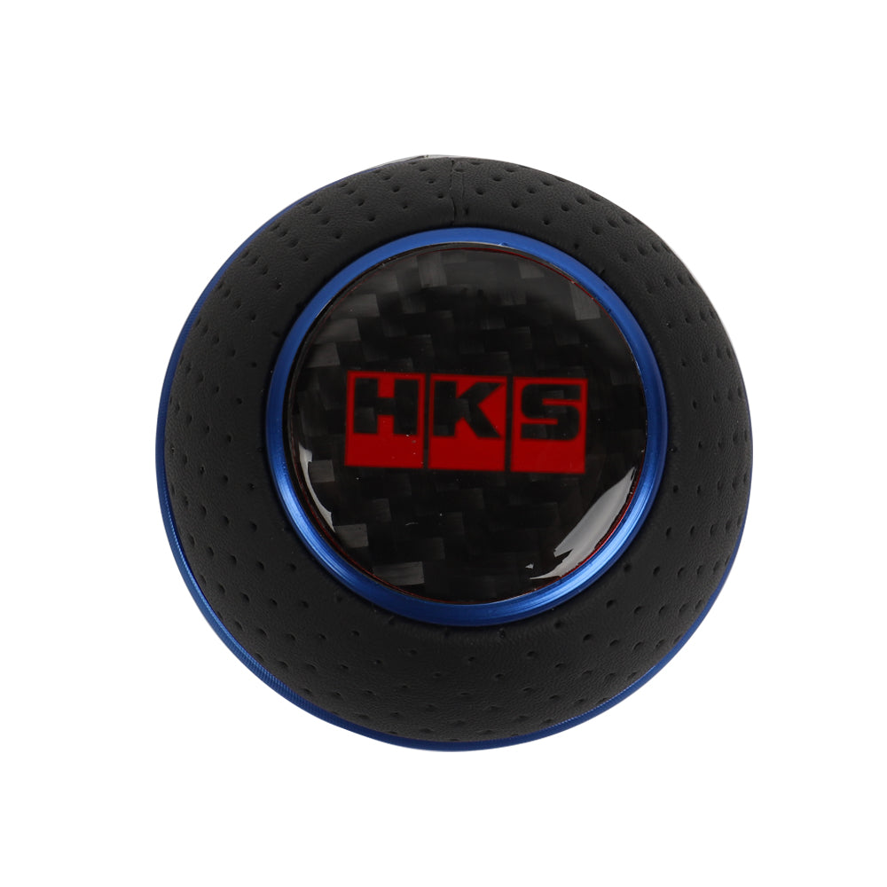 Brand New Universal Leather HKS Blue & Black Ball Manual Car Gear Shift Knob MT Manual Shifter M8 M10 M12