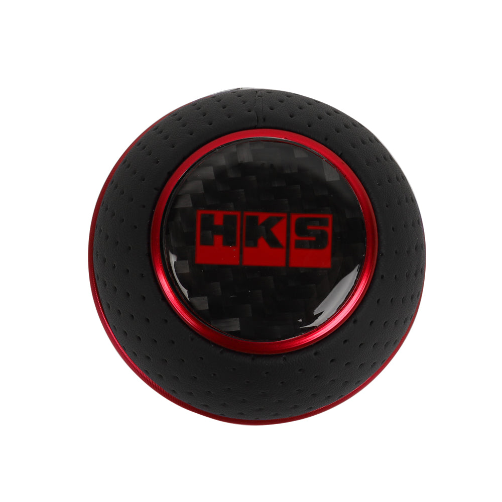 Brand New Universal Leather HKS Red & Black Ball Manual Car Gear Shift Knob MT Manual Shifter M8 M10 M12