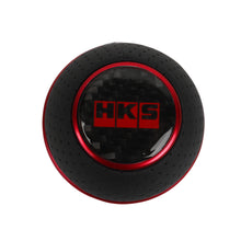 Load image into Gallery viewer, Brand New Universal Leather HKS Red &amp; Black Ball Manual Car Gear Shift Knob MT Manual Shifter M8 M10 M12