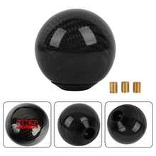 Load image into Gallery viewer, Brand New Universal HKS Car Gear Shift Knob Round Ball Shape Black Real Carbon Fiber M8 M10 M12