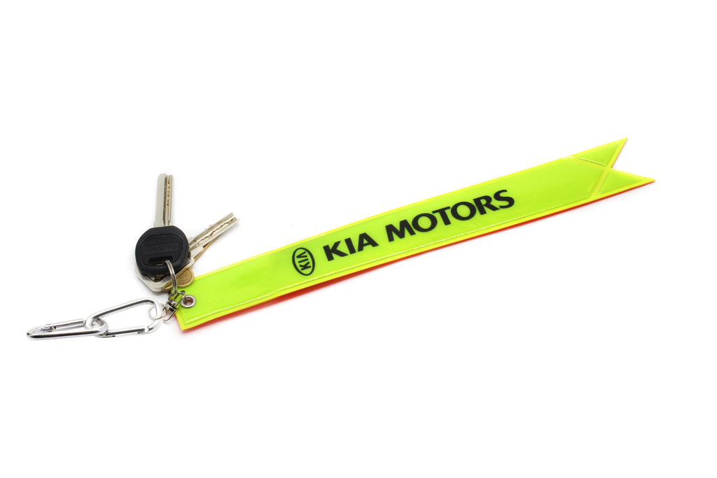 BRAND NEW JDM KIA MOTORS REFLECTIVE STRIP DOUBLE SIDED KEYCHAIN