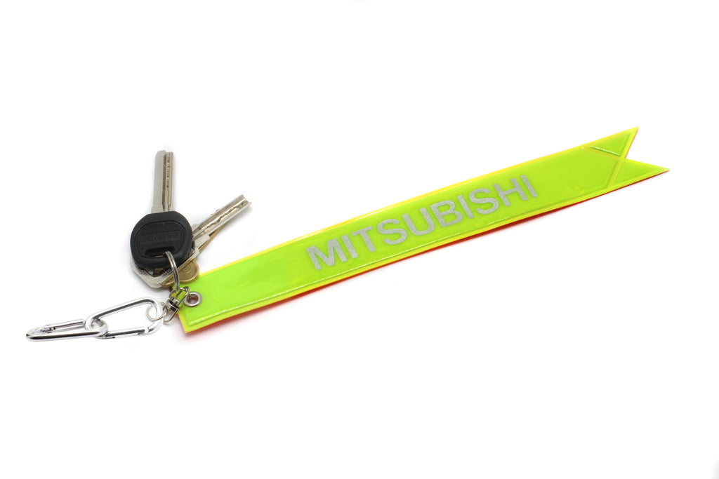 BRAND NEW JDM MITSUBISHI REFLECTIVE STRIP DOUBLE SIDED KEYCHAIN