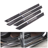 Brand New 4PCS Universal Maserati Real Carbon Fiber Black Car Door Scuff Sill Cover Panel Step Protector