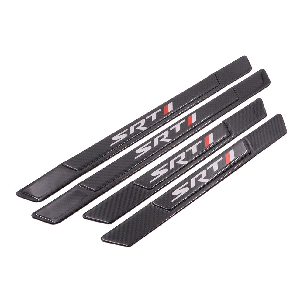 Brand New 4PCS Universal SRT Real Carbon Fiber Black Car Door Scuff Sill Cover Panel Step Protector