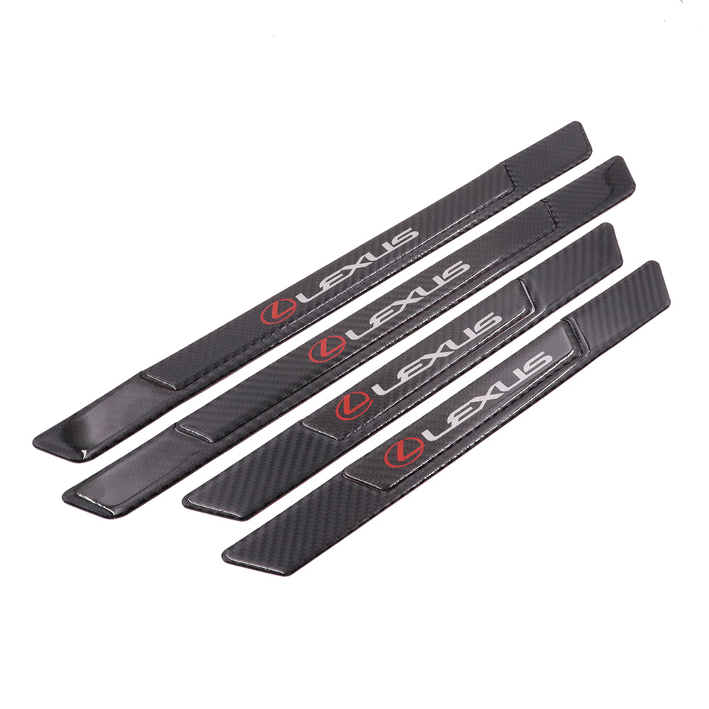 Brand New 4PCS Universal Lexus Real Carbon Fiber Black Car Door Scuff Sill Cover Panel Step Protector