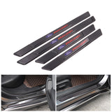 Brand New 4PCS Universal Ford Racing Real Carbon Fiber Black Car Door Scuff Sill Cover Panel Step Protector