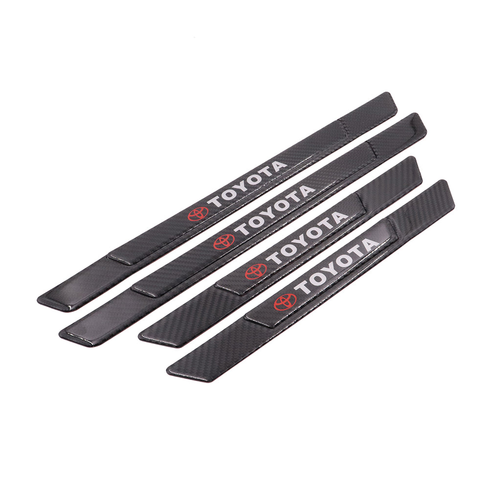 Brand New 4PCS Universal Toyota Real Carbon Fiber Black Car Door Scuff Sill Cover Panel Step Protector