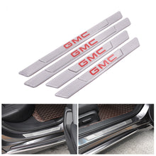 Load image into Gallery viewer, Brand New 4PCS Universal GMC Real Carbon Fiber Silver Car Door Scuff Sill Cover Panel Step Protector