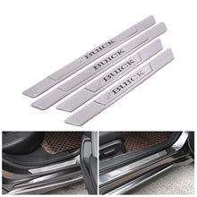 Load image into Gallery viewer, Brand New 4PCS Universal Buick Real Carbon Fiber Silver Car Door Scuff Sill Cover Panel Step Protector