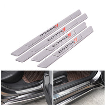 Load image into Gallery viewer, Brand New 4PCS Universal Dodge Real Carbon Fiber Silver Car Door Scuff Sill Cover Panel Step Protector