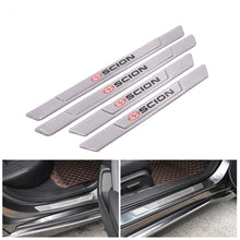 Load image into Gallery viewer, Brand New 4PCS Universal Scion Real Carbon Fiber Silver Car Door Scuff Sill Cover Panel Step Protector