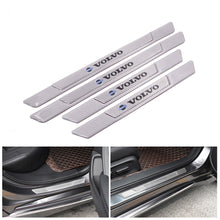 Load image into Gallery viewer, Brand New 4PCS Universal Volvo Real Carbon Fiber Silver Car Door Scuff Sill Cover Panel Step Protector