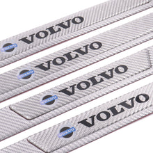 Load image into Gallery viewer, Brand New 4PCS Universal Volvo Real Carbon Fiber Silver Car Door Scuff Sill Cover Panel Step Protector