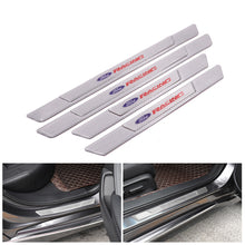 Load image into Gallery viewer, Brand New 4PCS Universal Ford Racing Real Carbon Fiber Silver Car Door Scuff Sill Cover Panel Step Protector