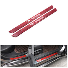 Load image into Gallery viewer, Brand New 2PCS Universal FORD MUSTANG Real Carbon Fiber Red Car Door Scuff Sill Cover Panel Step Protector