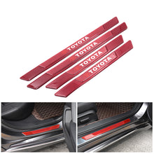 Load image into Gallery viewer, Brand New 4PCS Universal Toyota Real Carbon Fiber Red Car Door Scuff Sill Cover Panel Step Protector