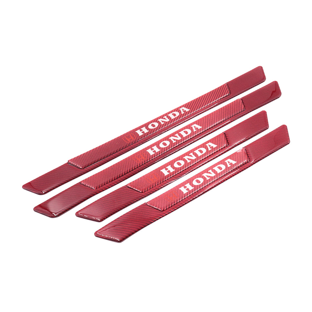 Brand New 4PCS Universal Honda Real Carbon Fiber Red Car Door Scuff Sill Cover Panel Step Protector